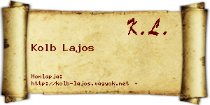 Kolb Lajos névjegykártya